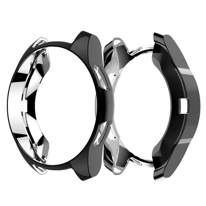 Suoman 3-Pack for Samsung Galaxy Watch 46mm Case, Soft Plated TPU Protective Bumper Cover Case for Galaxy Watch 46mm (2018), (Not Fit for 46mm 2021), Black+Silver+Clear - Image 3
